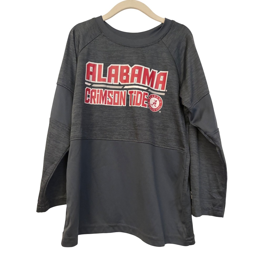 Russell‎ Alabama Crimson Tide Kids Gray Space Dye Long Sleeve Shirt Size S 6-7